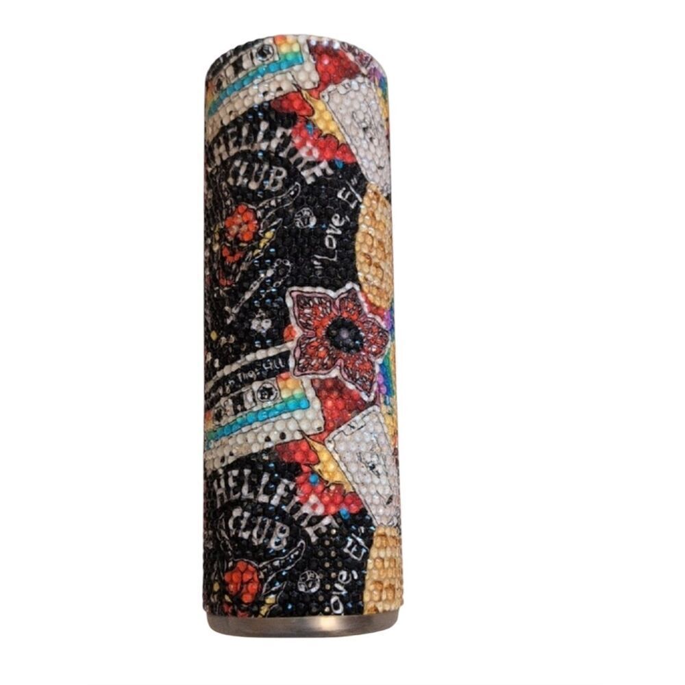 Stranger Things Bling Tumbler Cup 30oz No Lid Rhinestone Hellfire Club